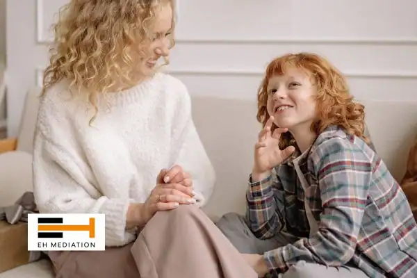 Happy mother and child after sorting child arrangements mediation Canterbury